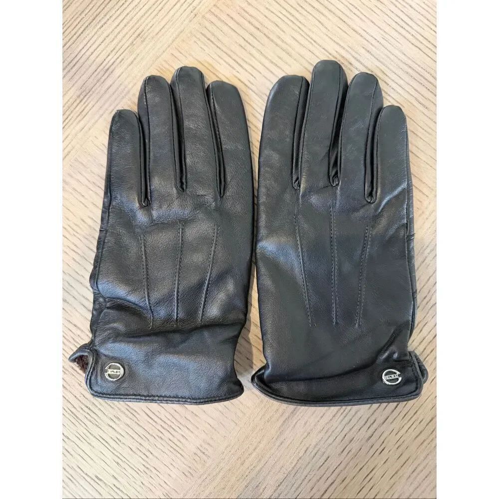 ELMA Men’s Black Lambskin Leather Winter Gloves Lined Size 8.5 Formal Driving